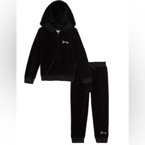 Little Girl's 2-Piece Velour Track Hoodie & Joggers Set